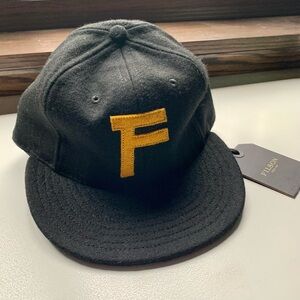 Filson Black Hat with Gold F Emblem